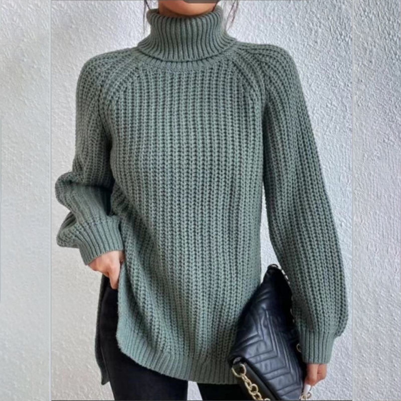 Pull en Laine Épais à Col Montant – Tendance