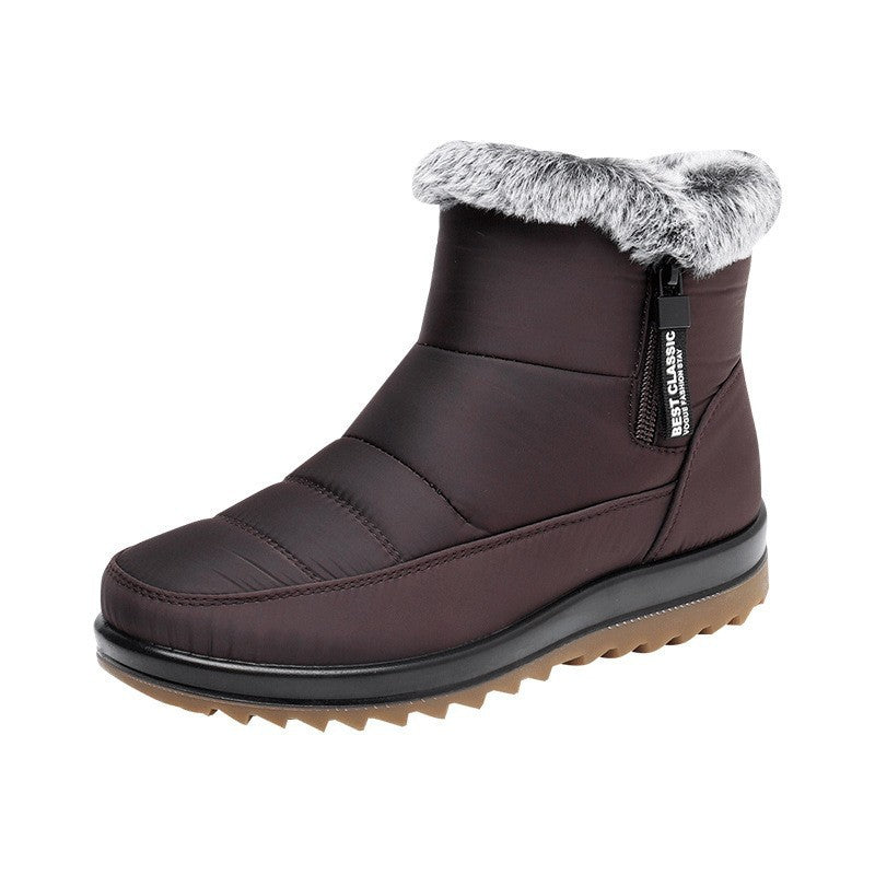 Bottines d’Hiver Chaudes avec Fermeture Éclair – Femme