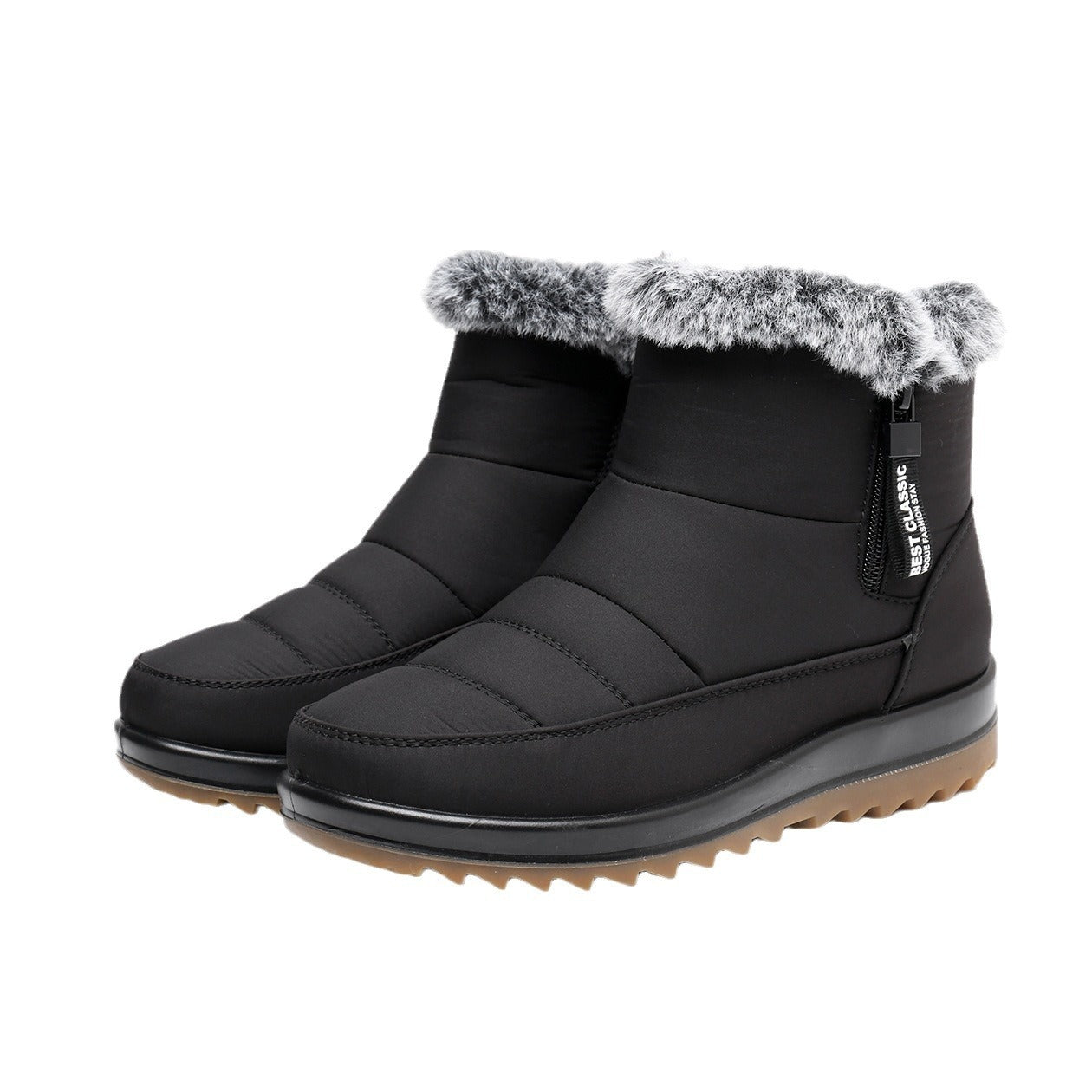 Bottines d’Hiver Chaudes avec Fermeture Éclair – Femme