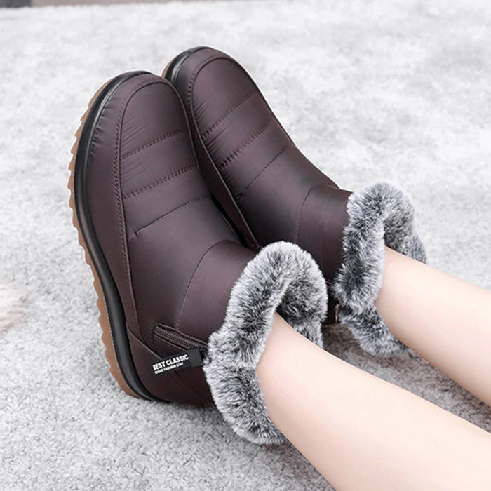 Bottines d’Hiver Chaudes avec Fermeture Éclair – Femme