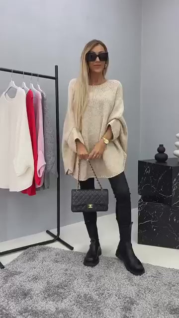 Pull Cape en Tricot - Élégance et Confort pour l’Hiver